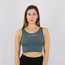 Load image into Gallery viewer, Womens Green Longline Gym Sports Bra