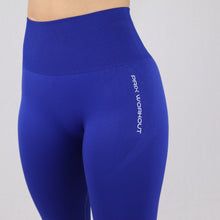 Load image into Gallery viewer, Women's Blue Essential Seamless High Waist Gym Leggings