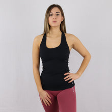 Load image into Gallery viewer, Womens gym Racer Back Stretchy Vest in black