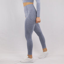 Load image into Gallery viewer, Women's Grey/Blue Classic High Waisted Gym Leggings