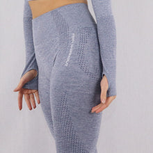Load image into Gallery viewer, Women's Grey/Blue Classic High Waisted Gym Leggings