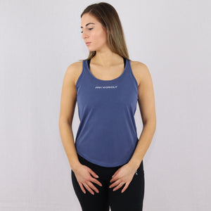 Women's Blue Open Back Loose Gym Vest