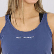 Load image into Gallery viewer, Women's Blue Open Back Loose Gym Vest