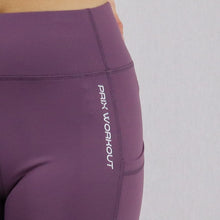 Load image into Gallery viewer, Women's Purple High Waisted Cycling Shorts with Pocket