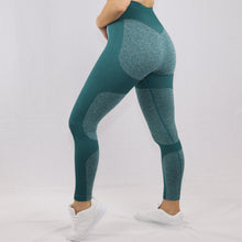 Load image into Gallery viewer, Women's Green High Waisted Seamless Gym Leggings