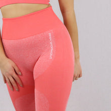 Load image into Gallery viewer, Women's Orange Flex High Waisted Seamless Gym Leggings