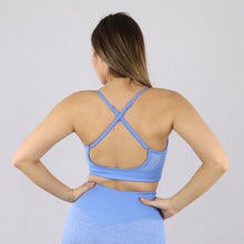 Load image into Gallery viewer, Women&#39;s Blue Flex Gym Sports Bra