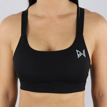 Load image into Gallery viewer, Womens gym wear Criss-Cross Strap Sports Bra in Black