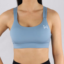 Load image into Gallery viewer, Women's Light Blue Criss-Cross Strap Sports Bra