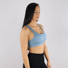 Load image into Gallery viewer, Women's Light Blue Criss-Cross Strap Sports Bra