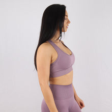 Load image into Gallery viewer, Women's Lilac Essential Seamless Gym Sports Bra