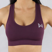Load image into Gallery viewer, Women's Dark Purple Seamless Sports Bra