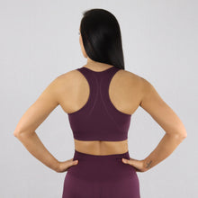 Load image into Gallery viewer, Women's Dark Purple Seamless Sports Bra