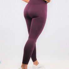 Load image into Gallery viewer, Women's Dark Purple Essential Seamless High Waisted Gym Leggings