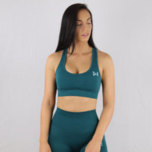 Load image into Gallery viewer, Women's Green Gym Seamless Sports Bra