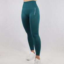 Load image into Gallery viewer, Women's Green Seamless High Waisted Gym Leggings