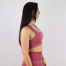 Load image into Gallery viewer, Women's Red Essential Seamless Sports Bra