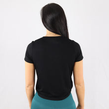 Load image into Gallery viewer, Womens Black Twisted Hem Gym T-Shirt