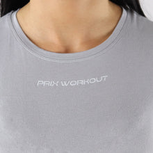 Load image into Gallery viewer, Women's Grey Twisted Hem Gym T-Shirt