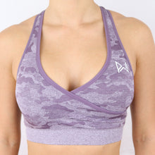 Load image into Gallery viewer, Women's Purple Camouflage Gym Sports Bra