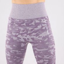 Load image into Gallery viewer, Women's Purple Camouflage Seamless High waisted Gym Leggings