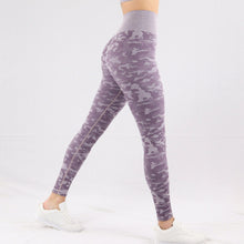Load image into Gallery viewer, Women's Purple Camouflage Seamless High waisted Gym Leggings