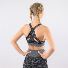 Load image into Gallery viewer, Women's Black Camouflage Gym Sports Bra