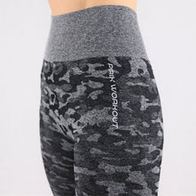Load image into Gallery viewer, Women's Black Camouflage Seamless High waisted Gym Leggings