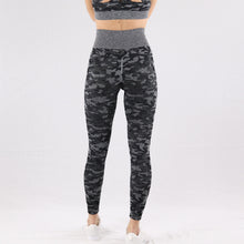 Load image into Gallery viewer, Women's Black Camouflage Seamless High waisted Gym Leggings