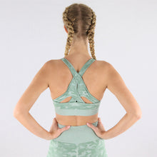 Load image into Gallery viewer, Women's Mint Camouflage Gym Sports Bra