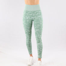 Load image into Gallery viewer, Women's Mint Camouflage Seamless High waisted Gym Leggings