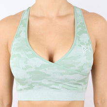 Load image into Gallery viewer, Women's Mint Camouflage Gym Sports Bra