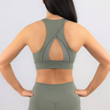 Load image into Gallery viewer, Khaki High Neck Sports Bra