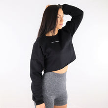 Load image into Gallery viewer, Black Oversized Cropped Sweatshirt