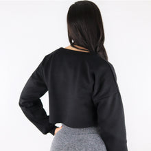 Load image into Gallery viewer, Black Oversized Cropped Sweatshirt