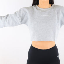 Load image into Gallery viewer, Grey Oversized Cropped Sweatshirt