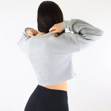 Load image into Gallery viewer, Grey Oversized Cropped Sweatshirt