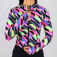 Load image into Gallery viewer, Neon Stretchy Zip Long Sleeve BBL Running Jacket