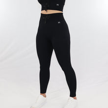 Load image into Gallery viewer, Black Apex Ribbed High-Waist Leggings
