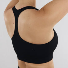 Load image into Gallery viewer, Black Apex Zip Ribbed Sports Bra