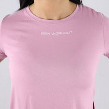 Load image into Gallery viewer, Women's Pink Twisted Hem Gym T-Shirt