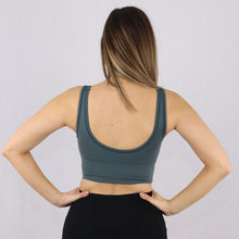 Load image into Gallery viewer, Womens Green Longline Gym Sports Bra