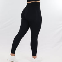 Load image into Gallery viewer, Black Apex Ribbed High-Waist Leggings