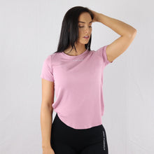 Load image into Gallery viewer, Women's Pink Twisted Hem Gym T-Shirt