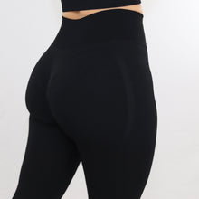 Load image into Gallery viewer, Black Apex Ribbed High-Waist Leggings