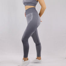 Load image into Gallery viewer, Women's Light Grey High Waisted Seamless Gym Leggings