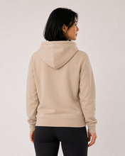 Load image into Gallery viewer, Beige Drawstring Hoodie Top With Pocket