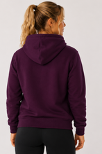 Load image into Gallery viewer, Plum Drawstring Hoodie Top With Pocket