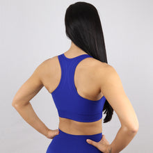 Load image into Gallery viewer, Blue Essential Seamless Sports Bra