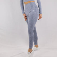 Load image into Gallery viewer, Women&#39;s Grey/Blue Classic High Waisted Gym Leggings